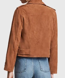 Women’s Leather Brown Suede Biker Jacket