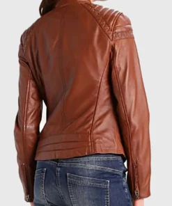Women’s Leather Cognac Biker Jacket