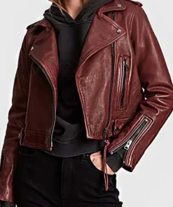 Women’s Maroon Leather Jacket